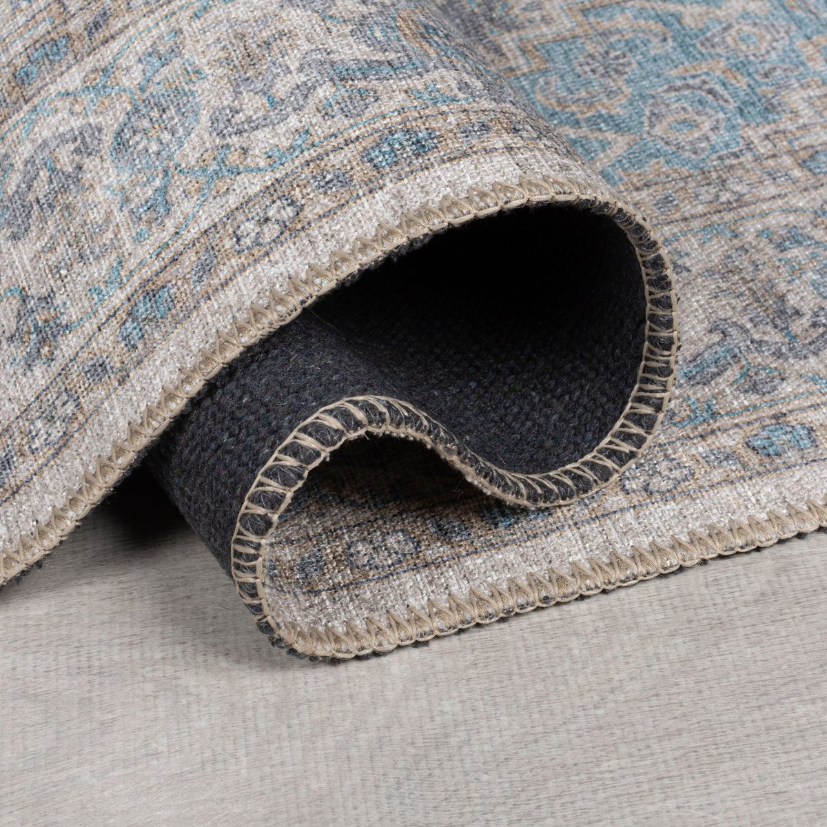 Tapis lavable CORIN bleu, FLAIR RUGS