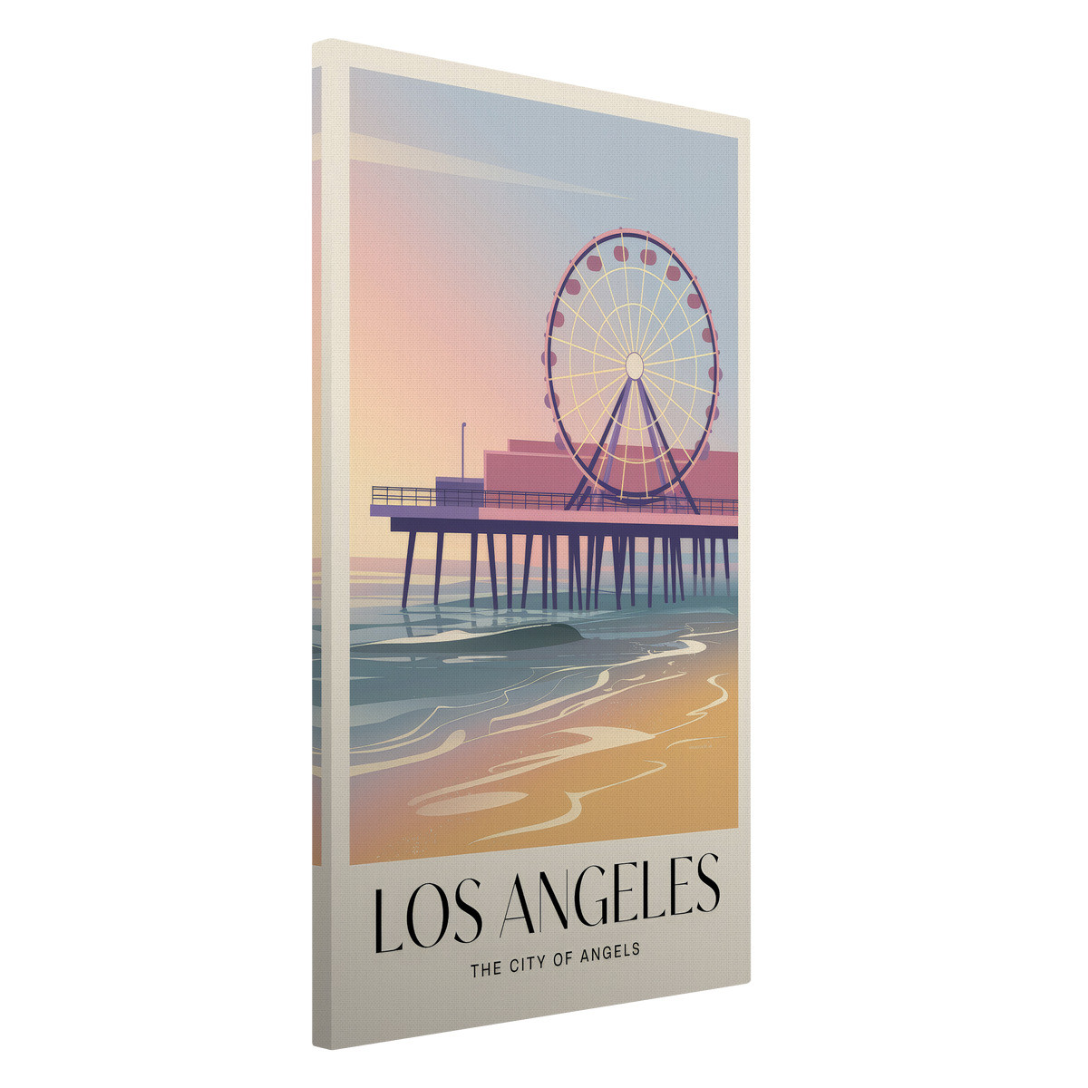Tableau Sur Toile Los Angeles Rétro ILLUSTRATION tableaux sur toile-orange, CEANOTHE