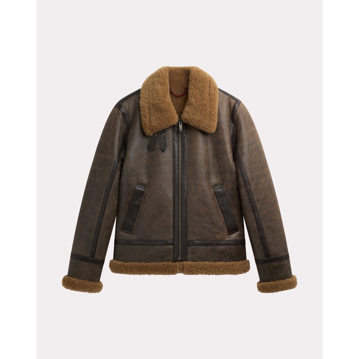 Blouson bombardier en cuir BOMBARDIER CRACK marron, CHEVIGNON