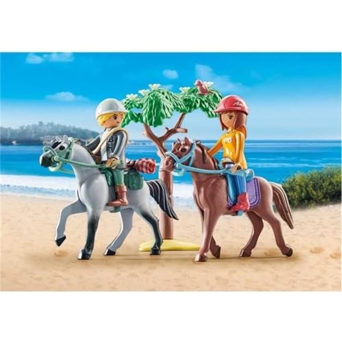 Amélia et Ben avec Chevaux multicolore, PLAYMOBIL