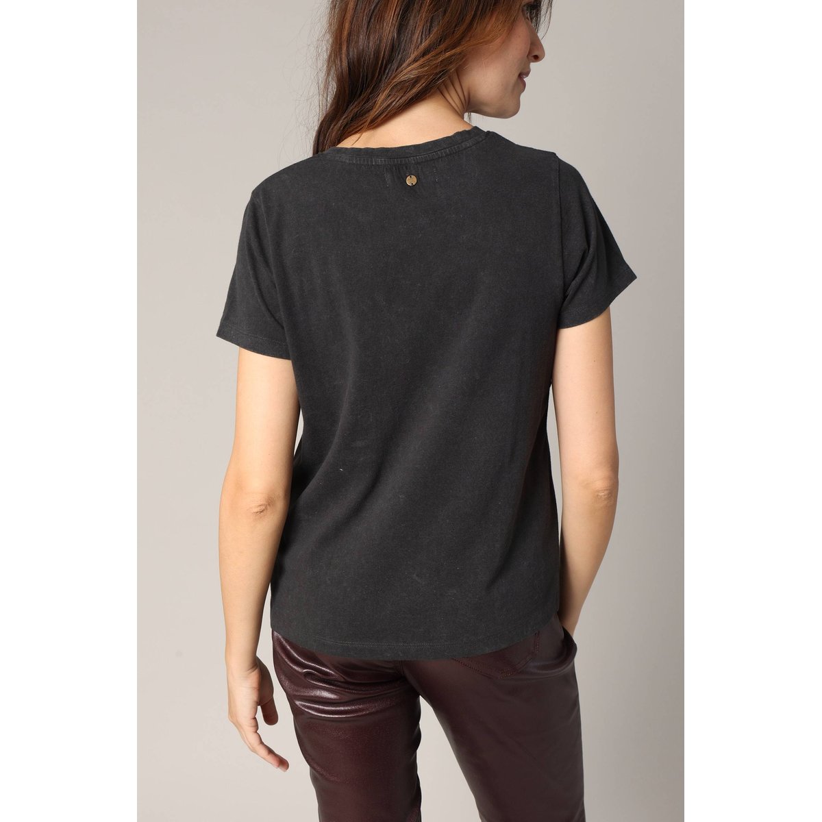 T-shirt 100% coton avec imprimé lovers pailleté LOLOVER gris charbon, DEELUXE