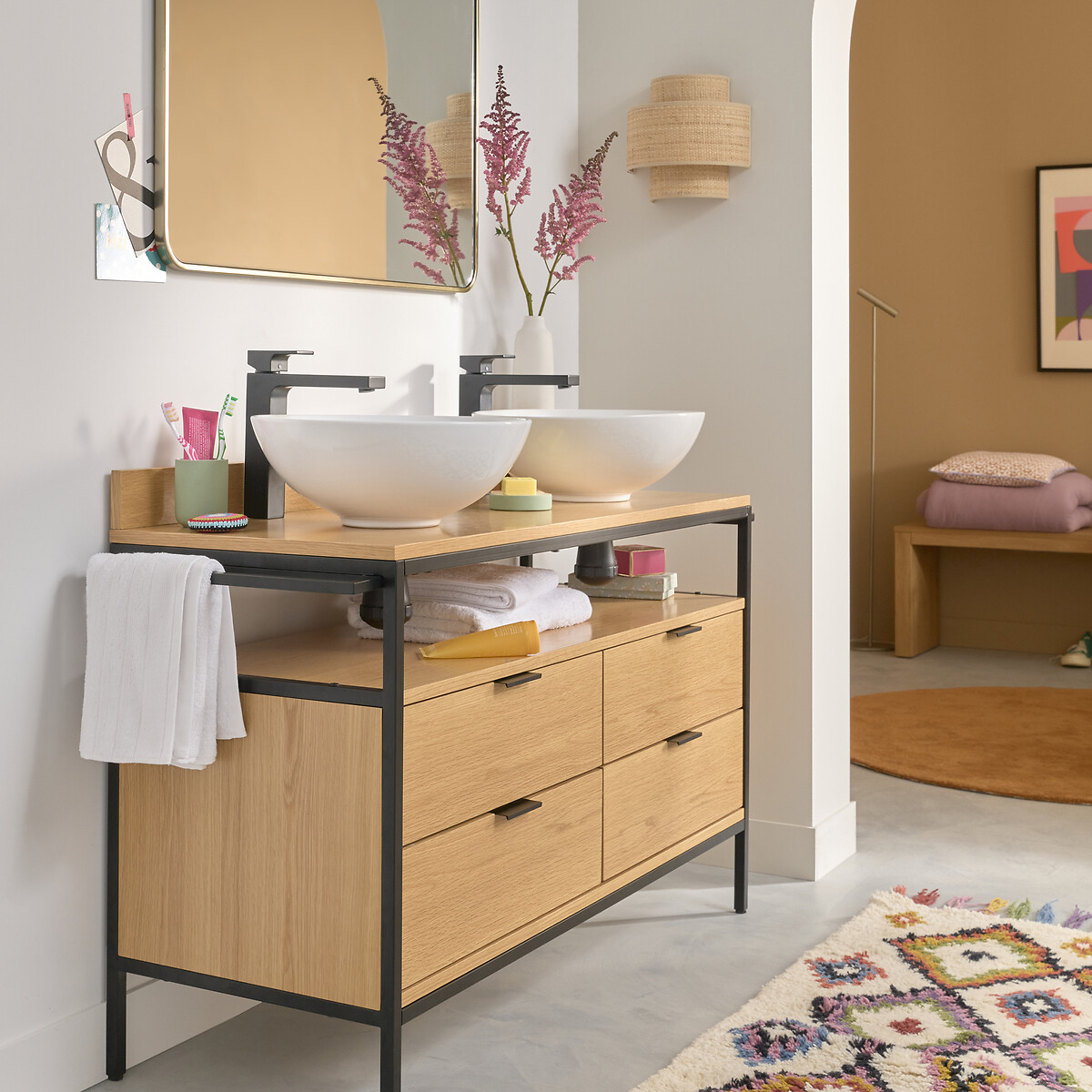 Applique double en raphia, Dolkie naturel, LA REDOUTE INTERIEURS