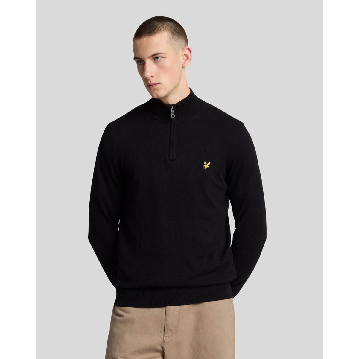 Pull camionneur en coton mérinos bleu foncé marine, LYLE & SCOTT