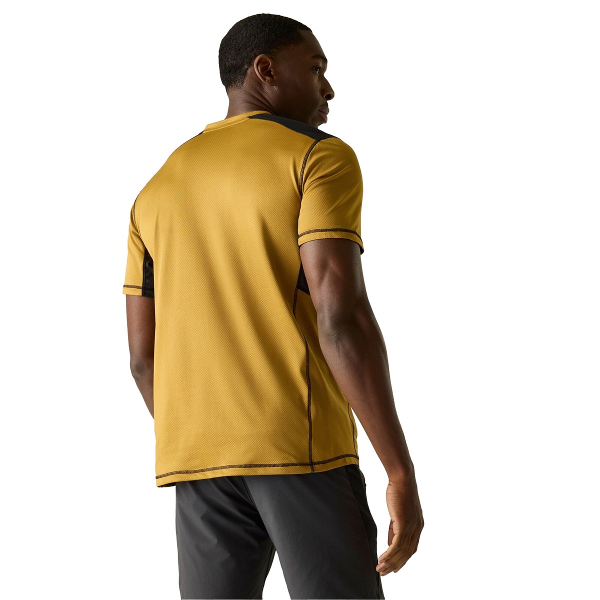 T-shirt manches courtes motif/style logo VIRDA jaune sombre / noir, REGATTA