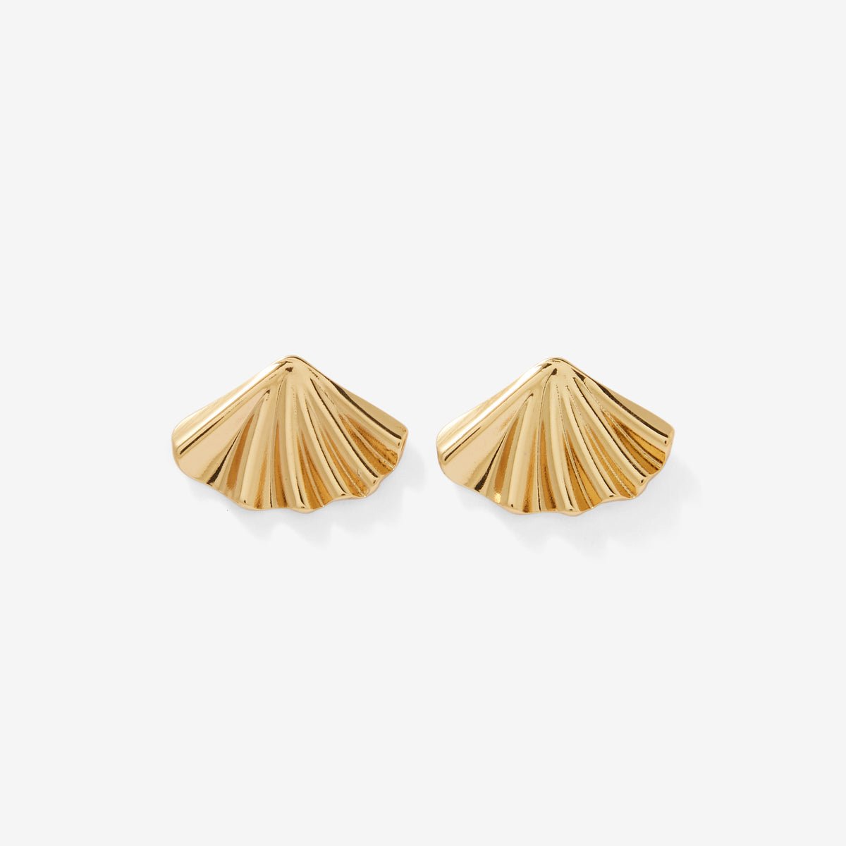 Boucles d'oreilles éventail en acier inoxydable doré, BALABOOSTE