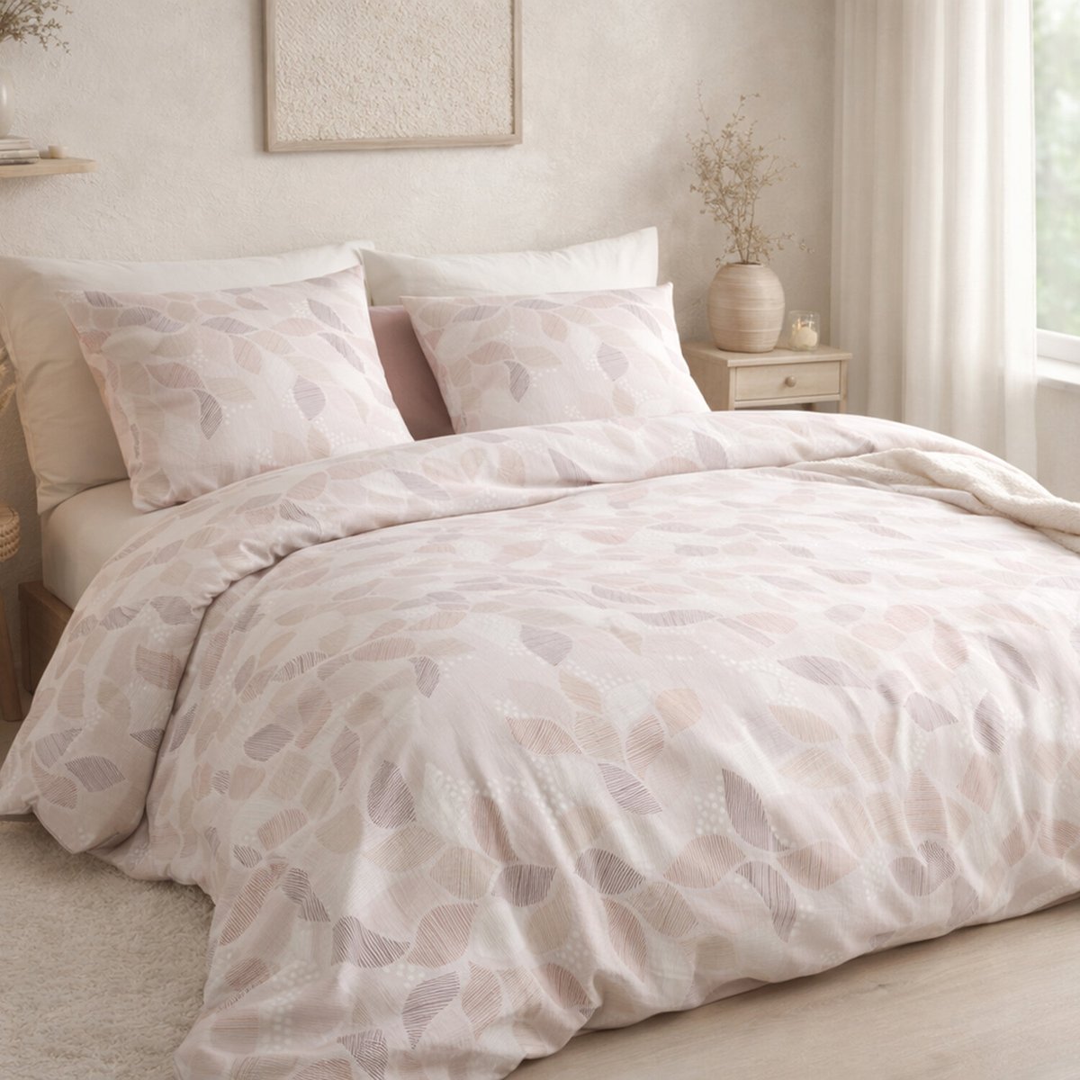 Parure housse de couette en coton imprimée, Alix multicolore, ATELIER DU COTON