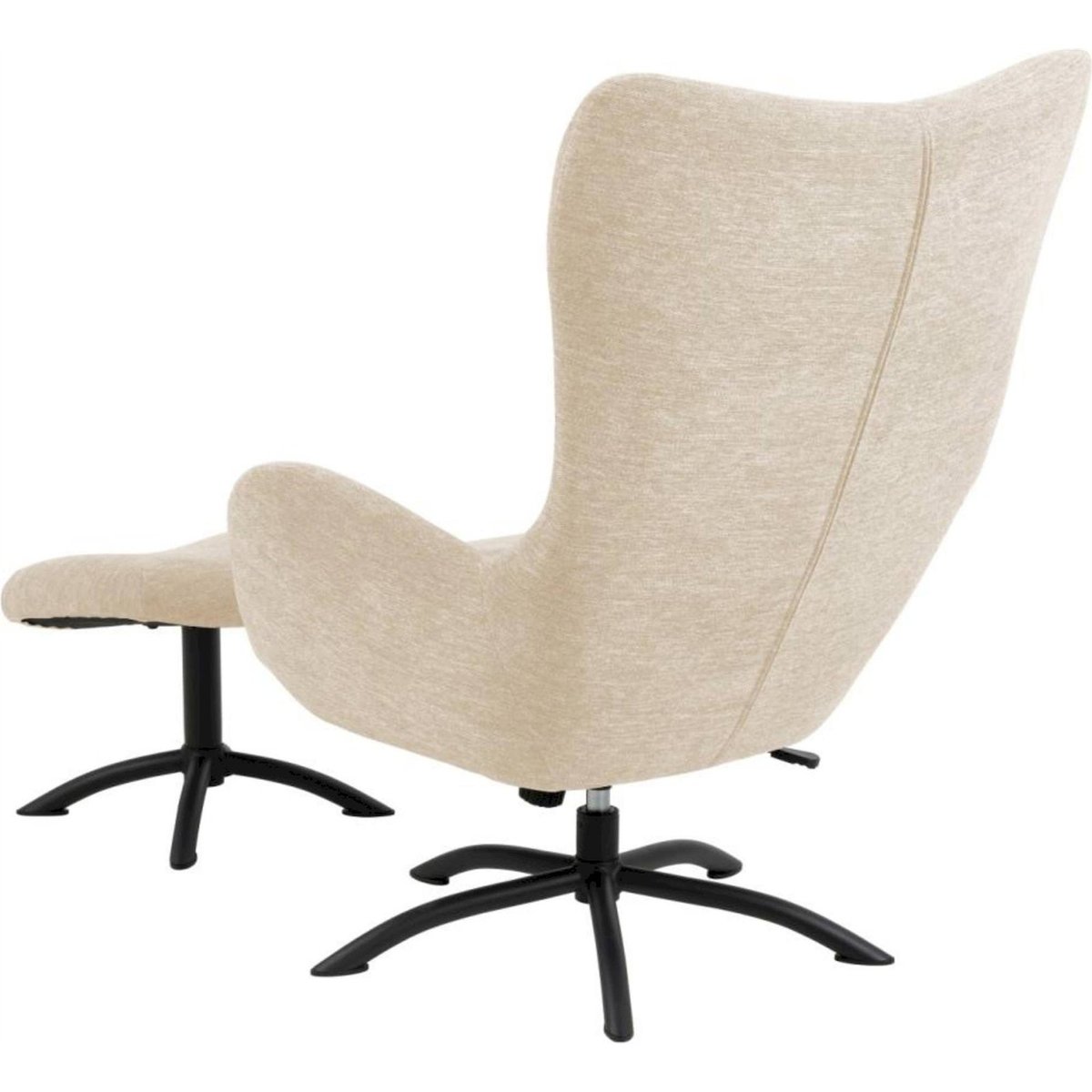 Fauteuil relax avec repose-pieds COHEMIXT beige chenille, RECOLLECTION