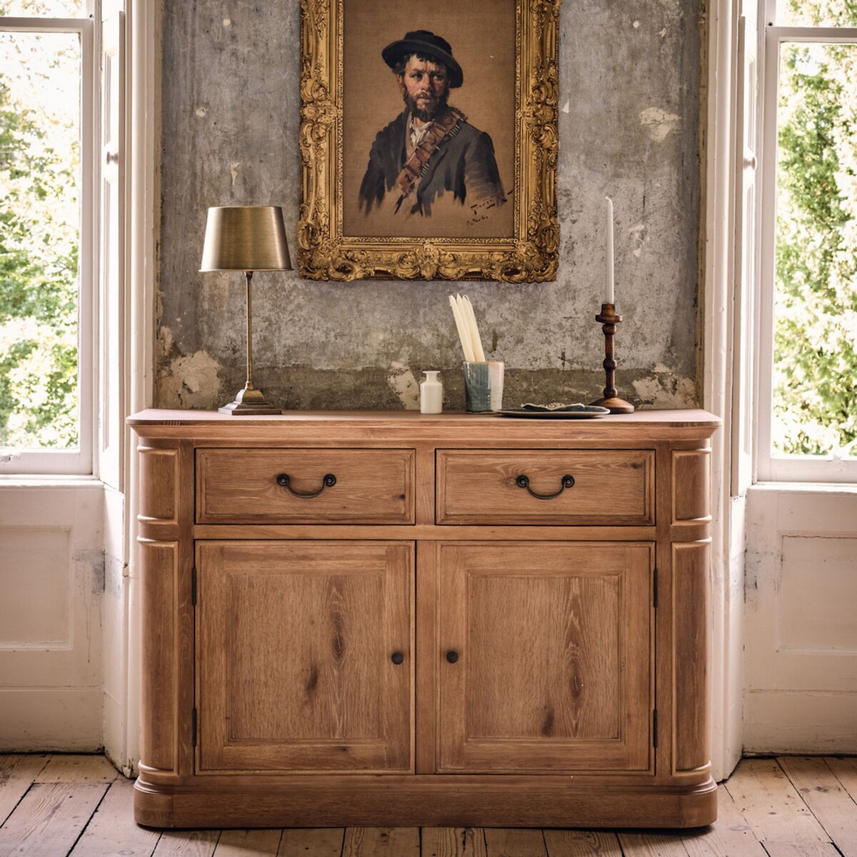Cannes Oak 2 Drawer Sideboard natural oak, WILLIS & GAMBIER