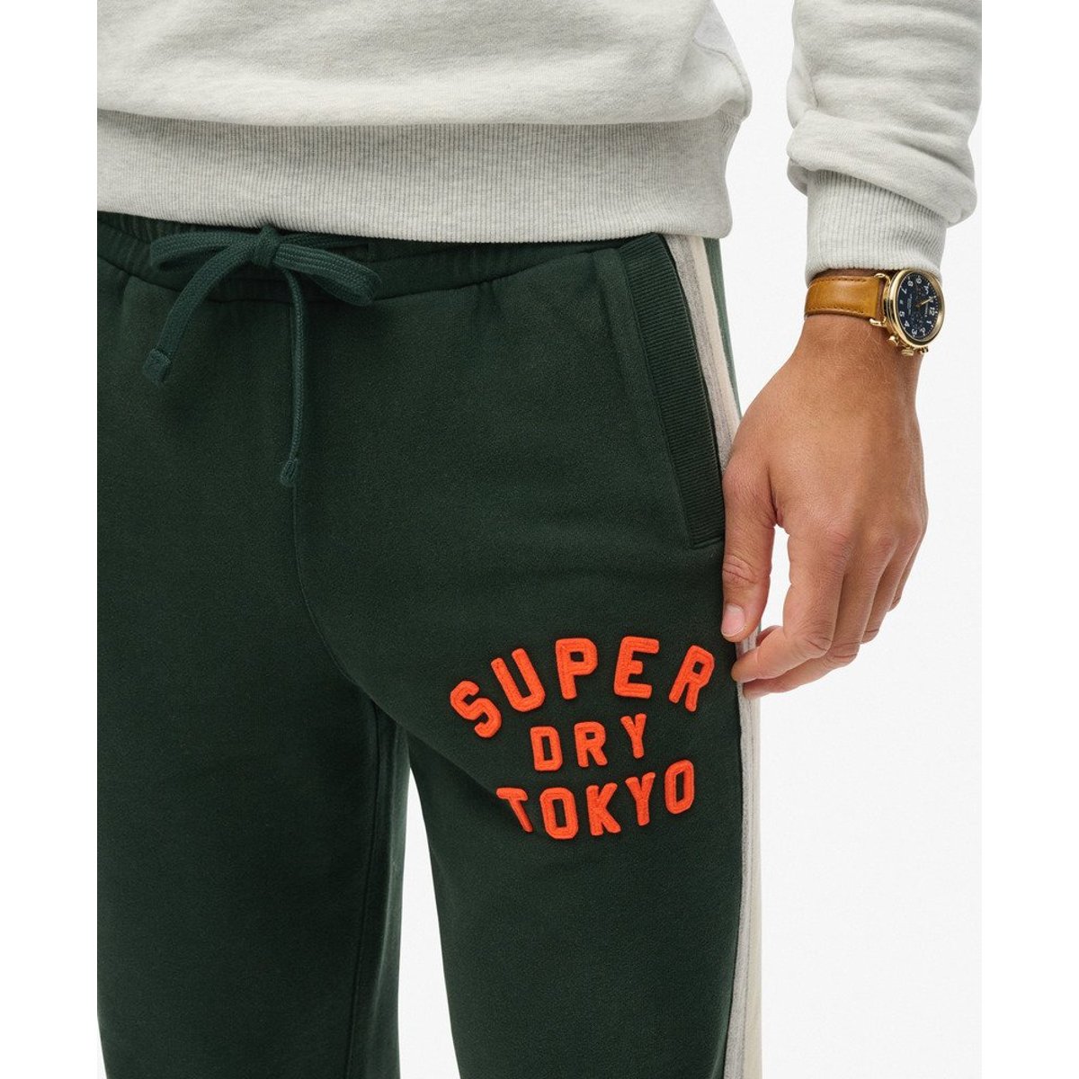 Pantalon de survêtement Vintage Athletic vert foncé academy, SUPERDRY