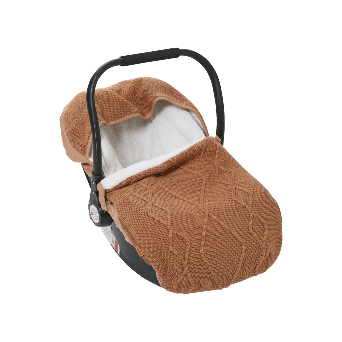 Chancelière tricot doublée polaire pour siège-auto coque noisette, VERTBAUDET