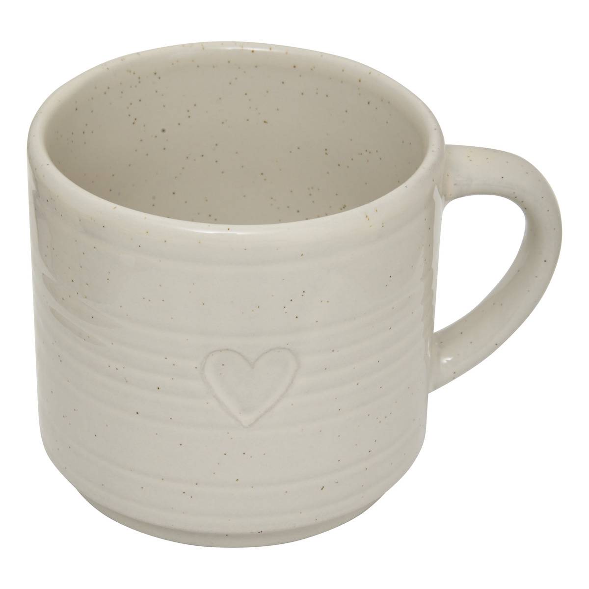 Coffret de 2 mugs motif coeur ADELE blanc chaud, ATMOSPHERA