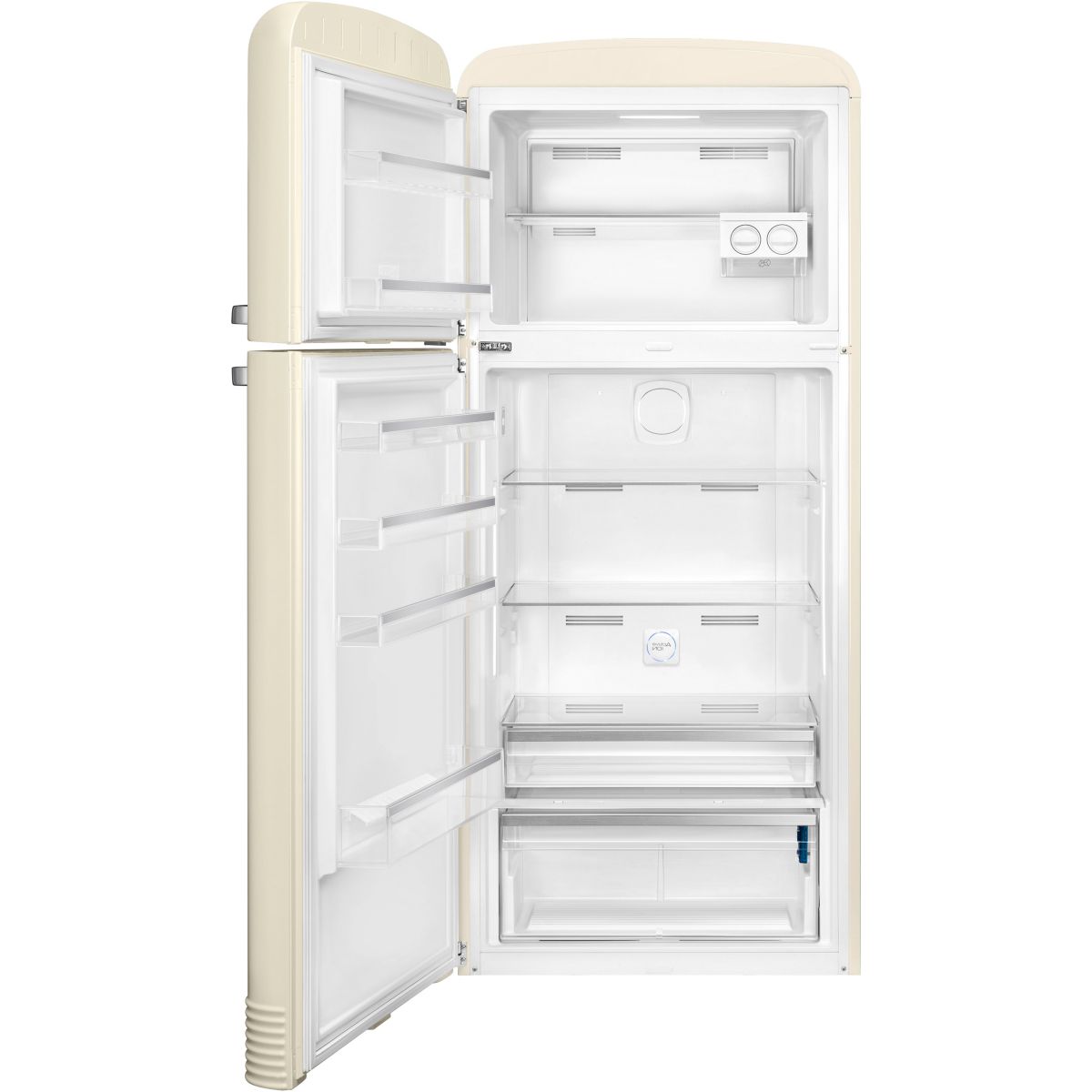 Réfrigérateur 2 portes poignées à droite FAB50 crème brillant, SMEG