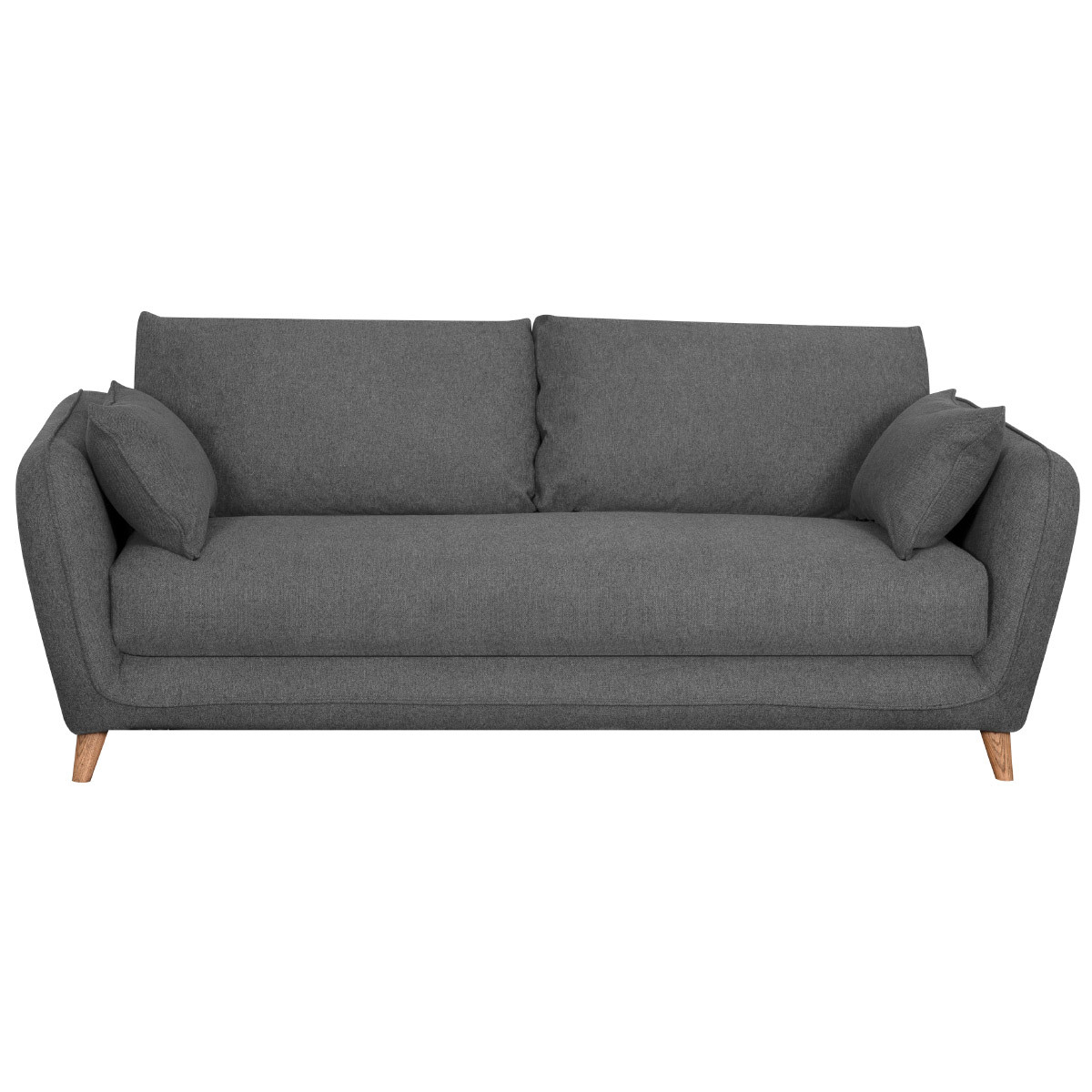 Canapé convertible scandinave 3 places avec matelas 10 cm CREEP gris foncé, MILIBOO