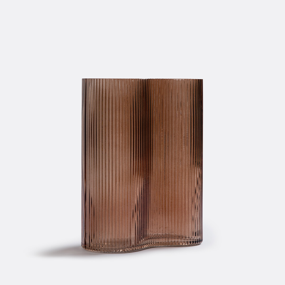 Vase en verre fumé strié H21 cm, Anija ambre, LA REDOUTE INTERIEURS