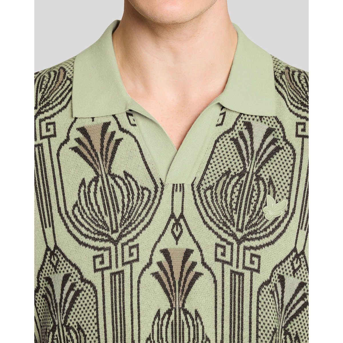 Polo botanique imprimé en maille vert légumes verts tendres, LYLE & SCOTT