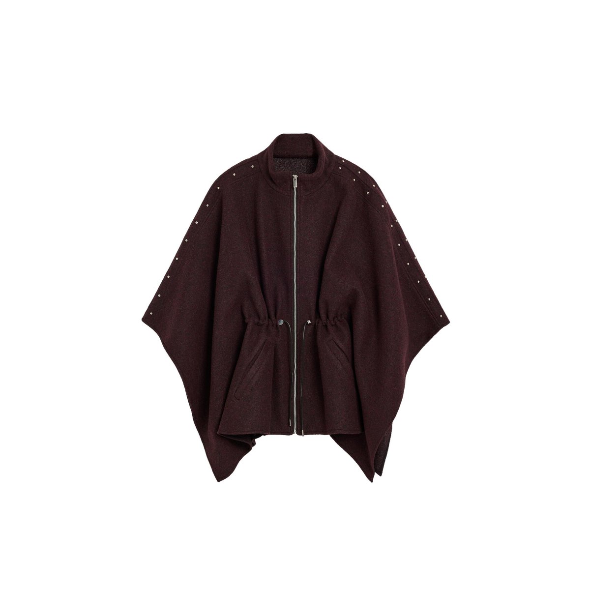 Poncho à fermeture éclair avec ceinture rouge, DESIGUAL