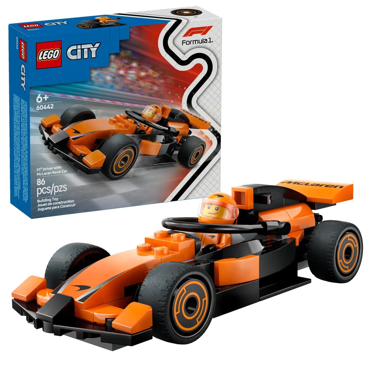 City Voiture de course McLaren avec pilote de F1® multicolore, LEGO