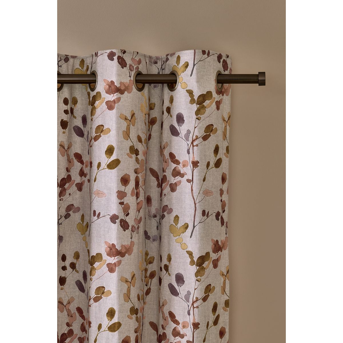 Rideaux occultants à œillets et feuille naturel/orange, NEXT
