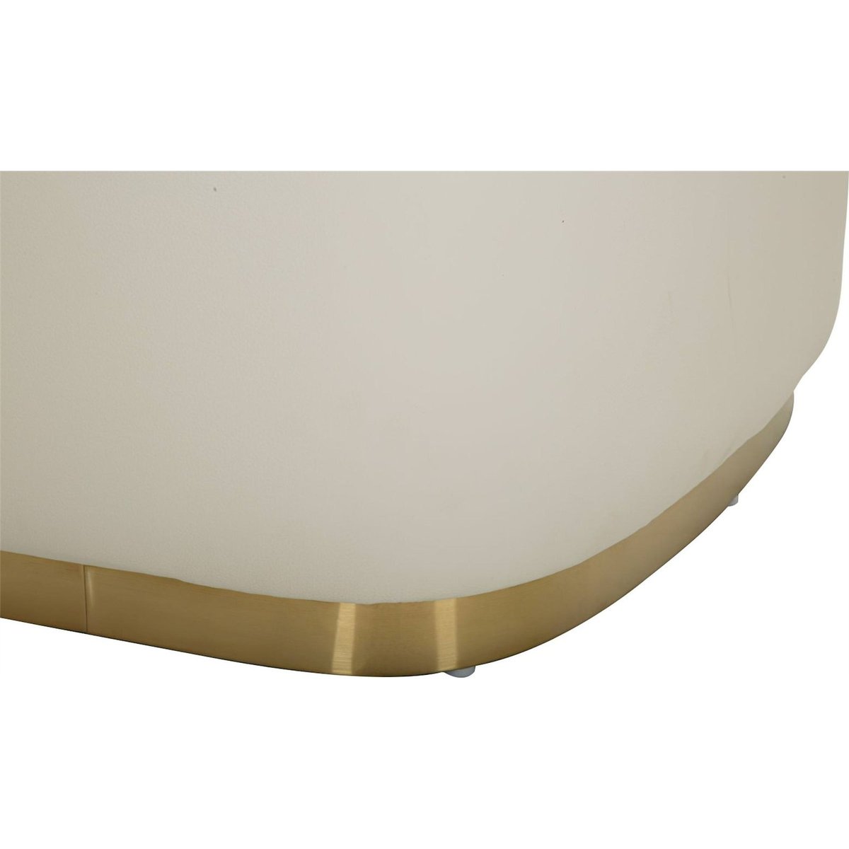 Fauteuil enveloppant socle en métal MODERN blanc et doré, RECOLLECTION
