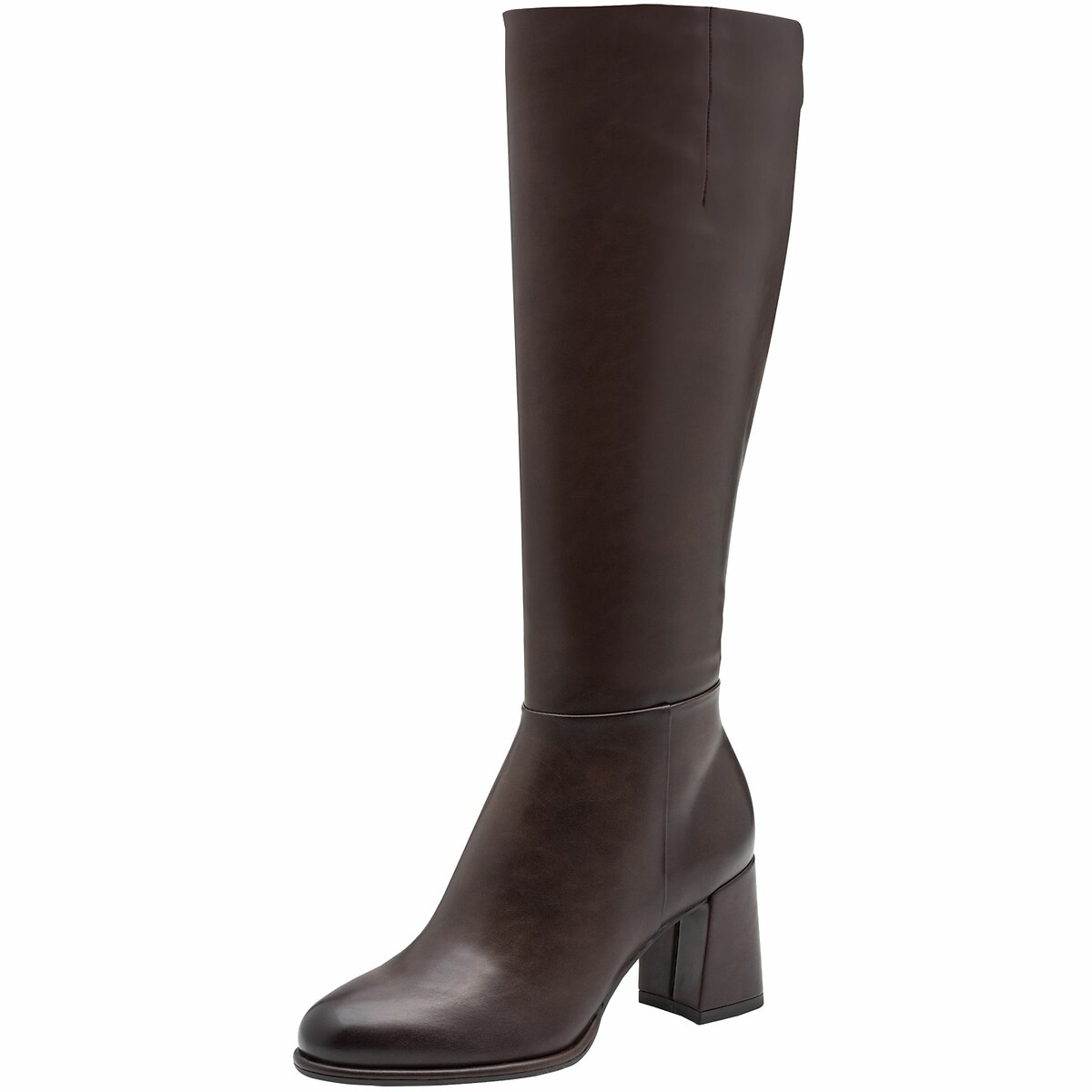 Knee-High Boots with Block Heel dark brown, TAMARIS