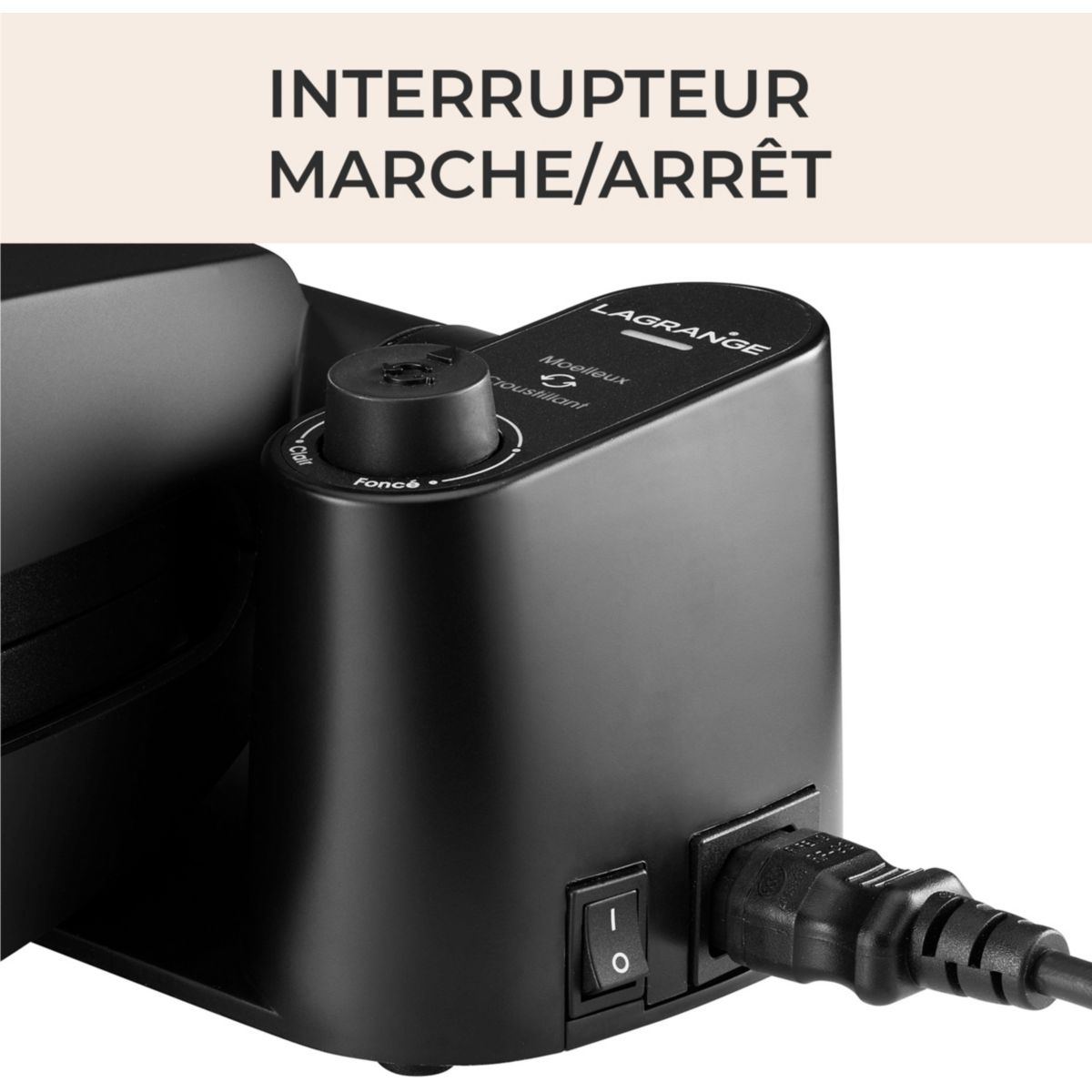 Croque, gaufrier, gaufrette Premium 2 Noir G+GT+CM+spatule 018663 couleur unique, LAGRANGE