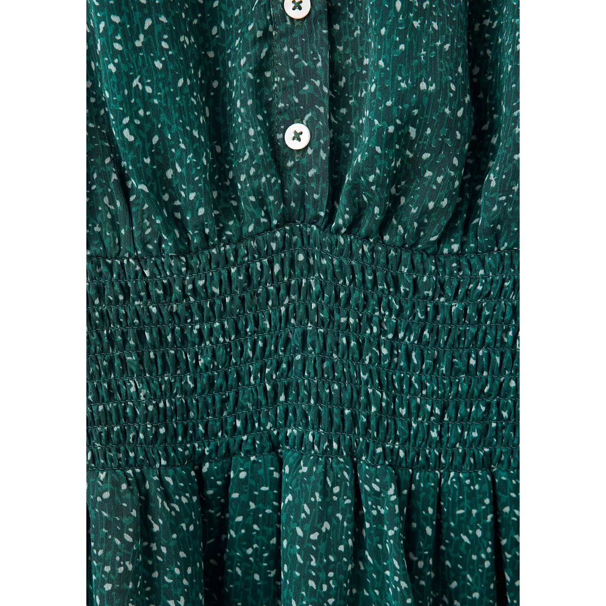 Robe gaze imprimée bleu pétrole, MANGO TEEN