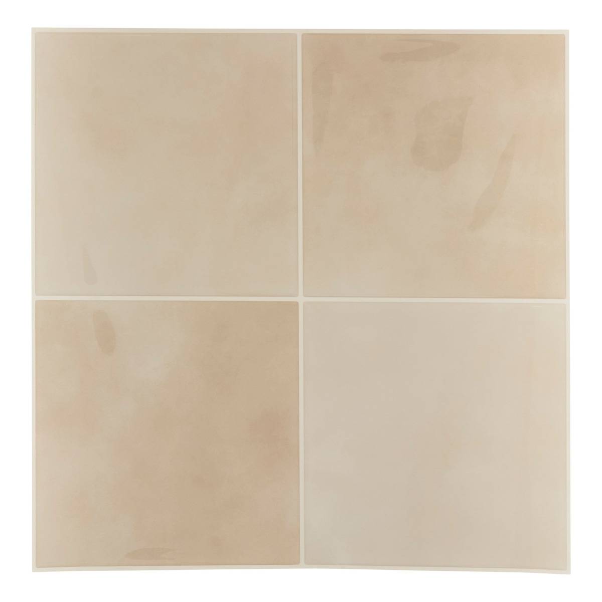 Lot de 2 stickers muraux carré CARO beige, ATMOSPHERA