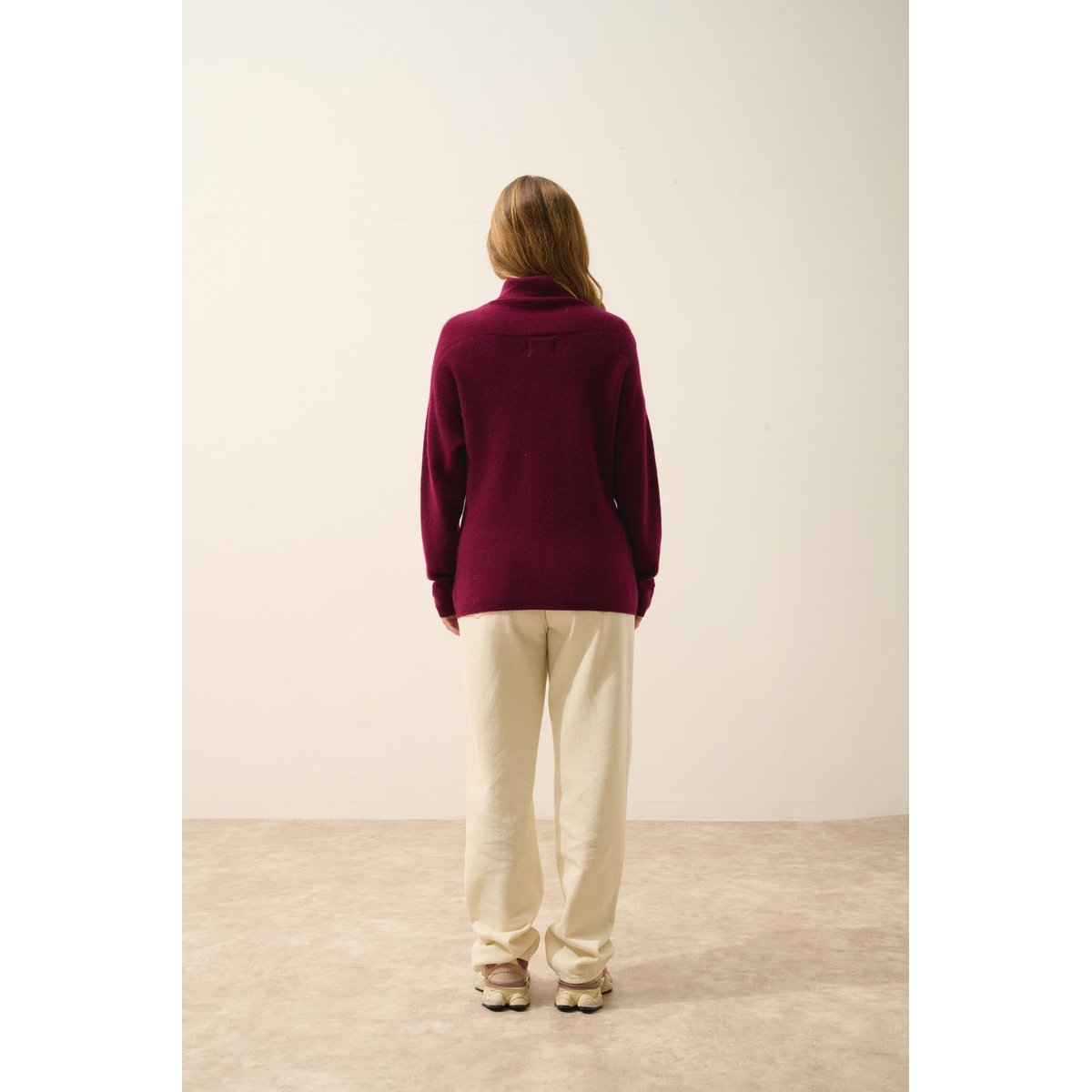 Pull Col Roulé Bordeaux Blantyre bordeaux, JUST CASHMERE