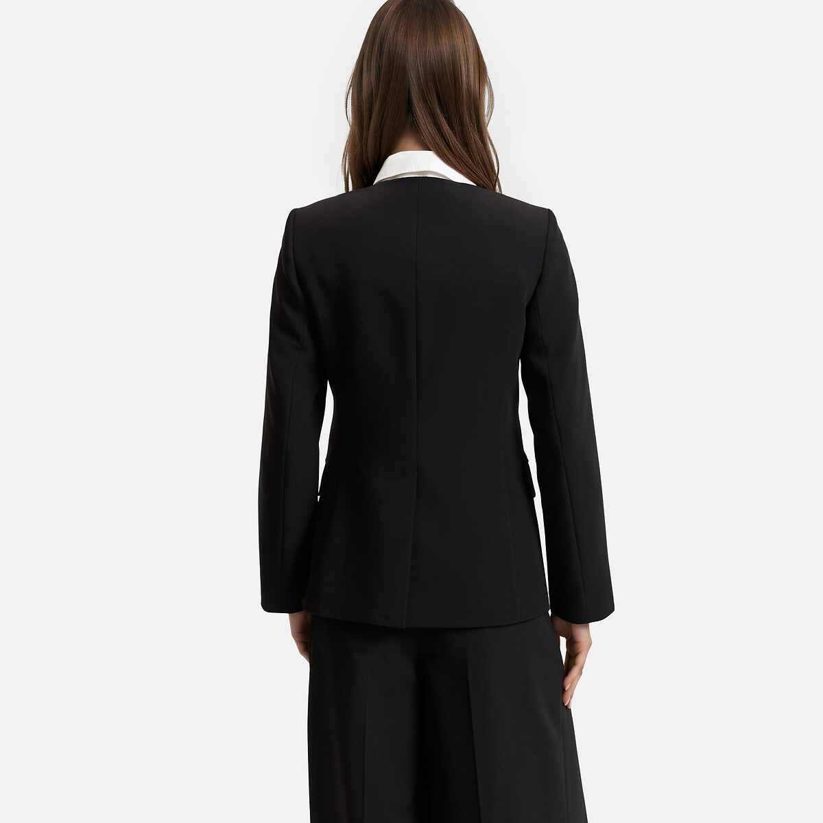 Veste col rond coupe cintrée noir, LA REDOUTE COLLECTIONS