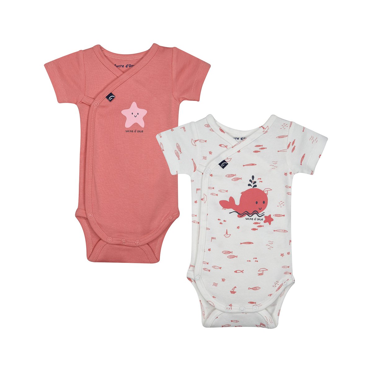 Lot de 2 bodies lahina ouverture devant naissance rose, SUCRE D'ORGE
