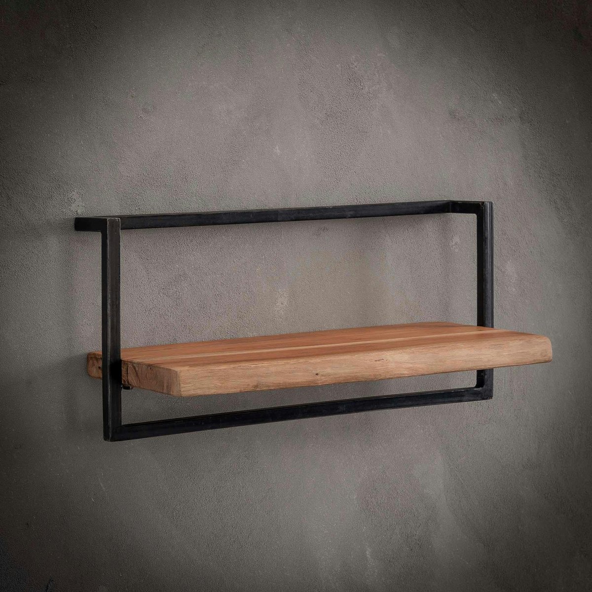 Etagère murale industrielle bois et métal 65 cm MELBOURNE bois naturel, PIER IMPORT