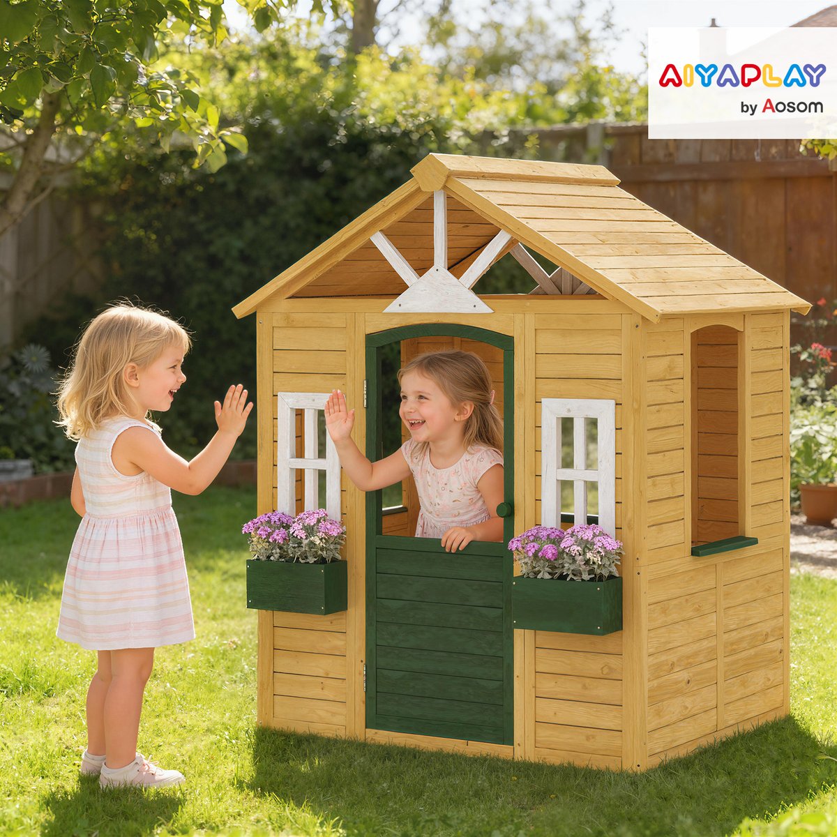 Maisonnette pour enfants Bois de sapin Marron marron, AIYAPLAY