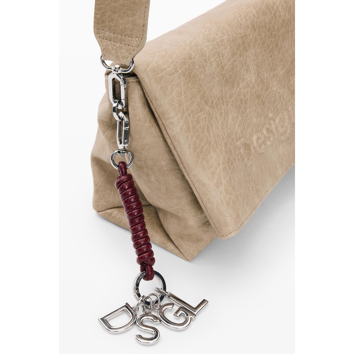Sac effet cuir moyen beige, DESIGUAL
