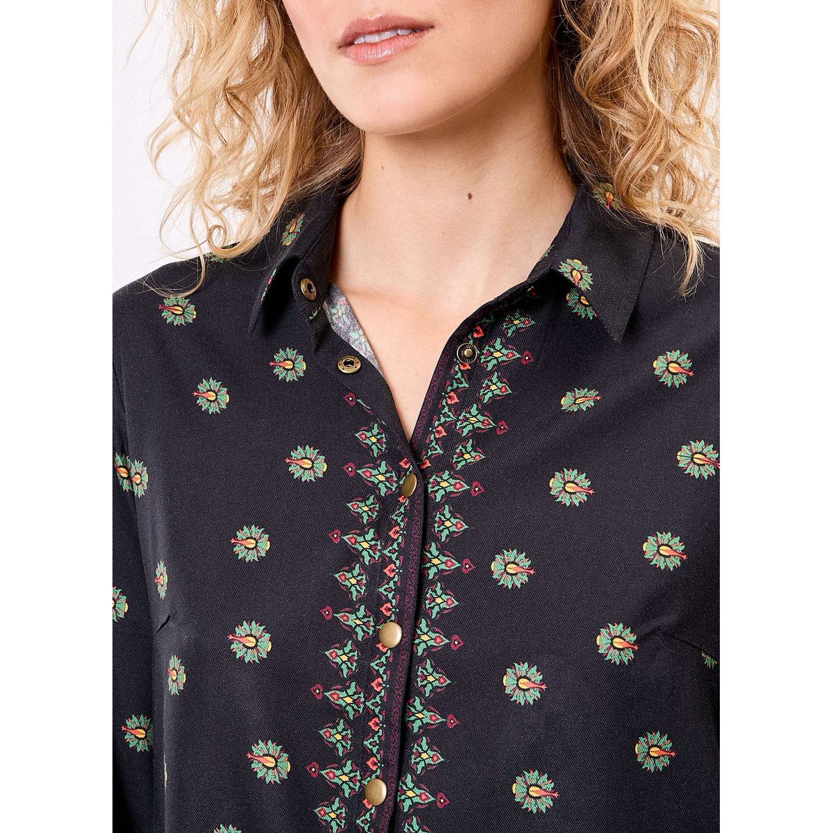 Chemise fluide FEBY noir feby, LA FIANCÉE