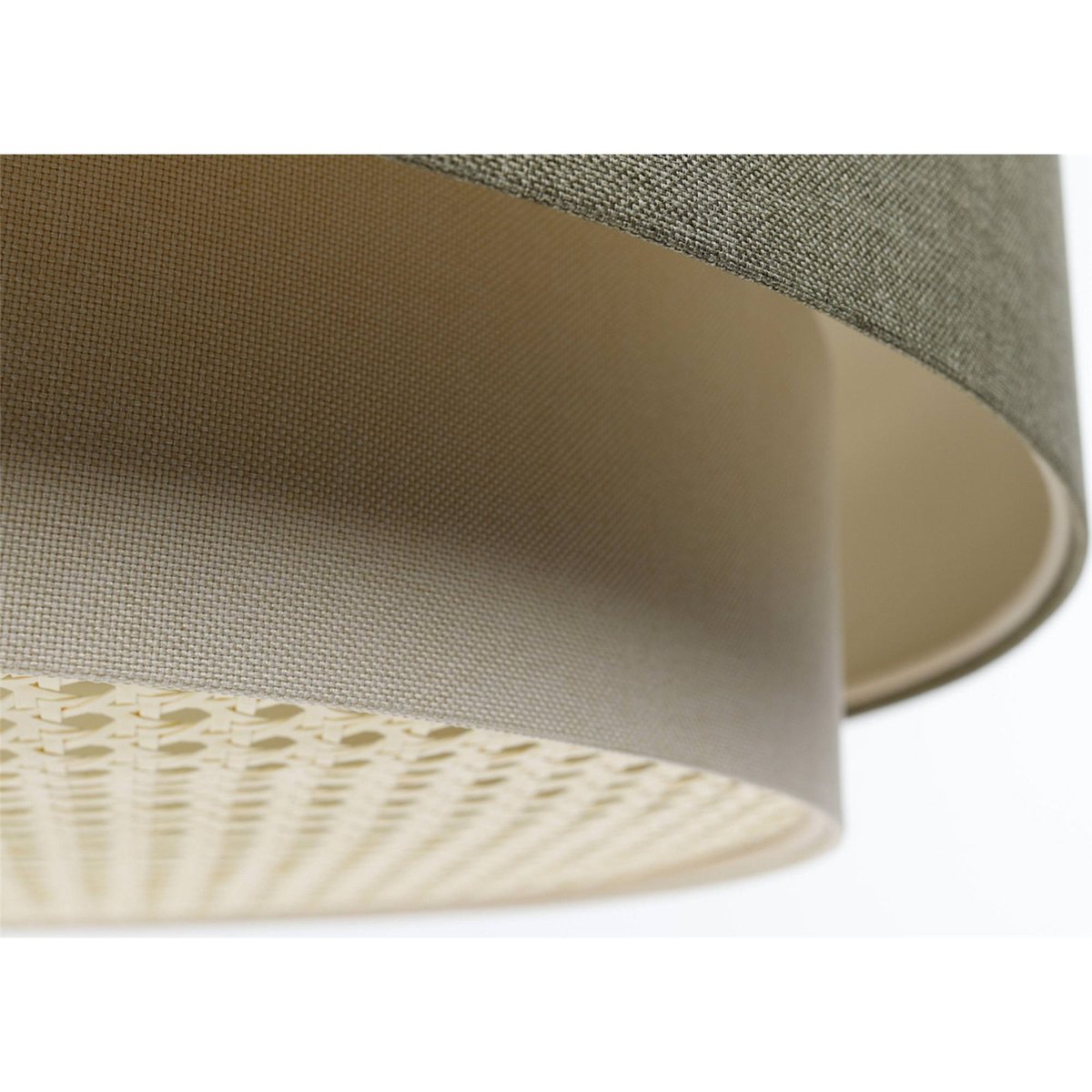 Suspension en tissu et rotin, BOHO ELEGANT beige crème et rotin naturel, BPS KONCEPT