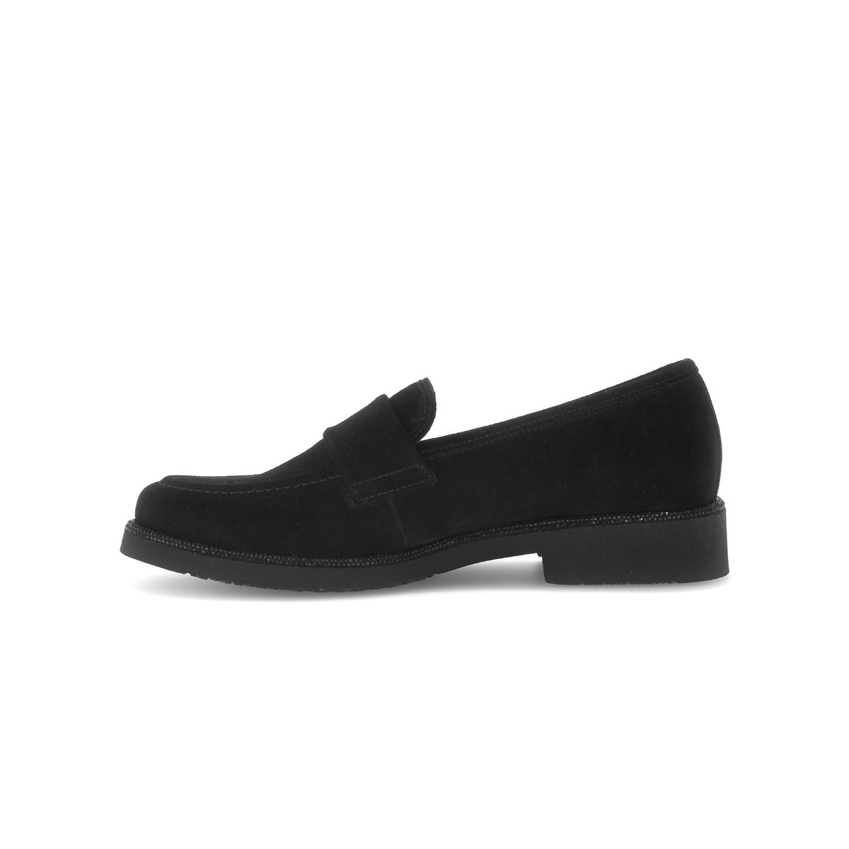 Mocassins en cuir à talon décroché noir, GABOR