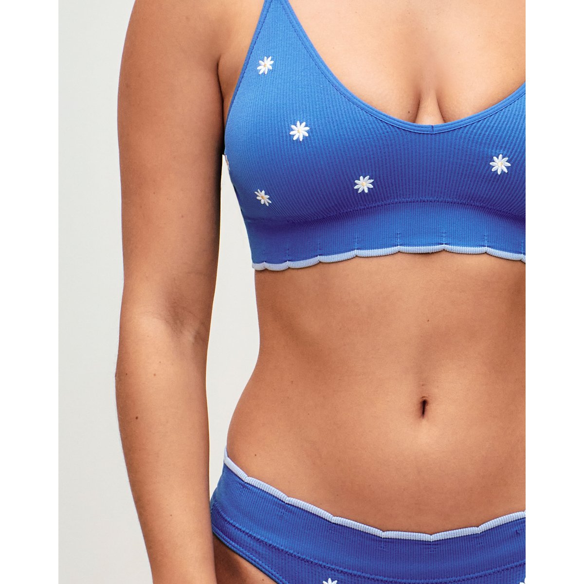 Culotte seamless avec broderies florales FLEURETTIZ bleu marine, UNDIZ