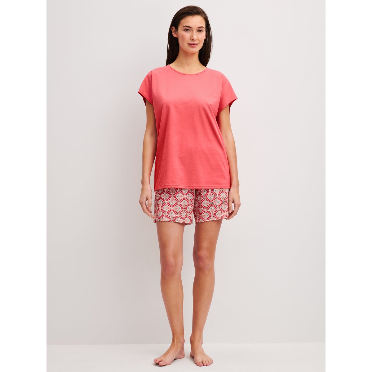 Pyjama court manches courtes Coton COTTON SPECIAL rose of sharon, CALIDA