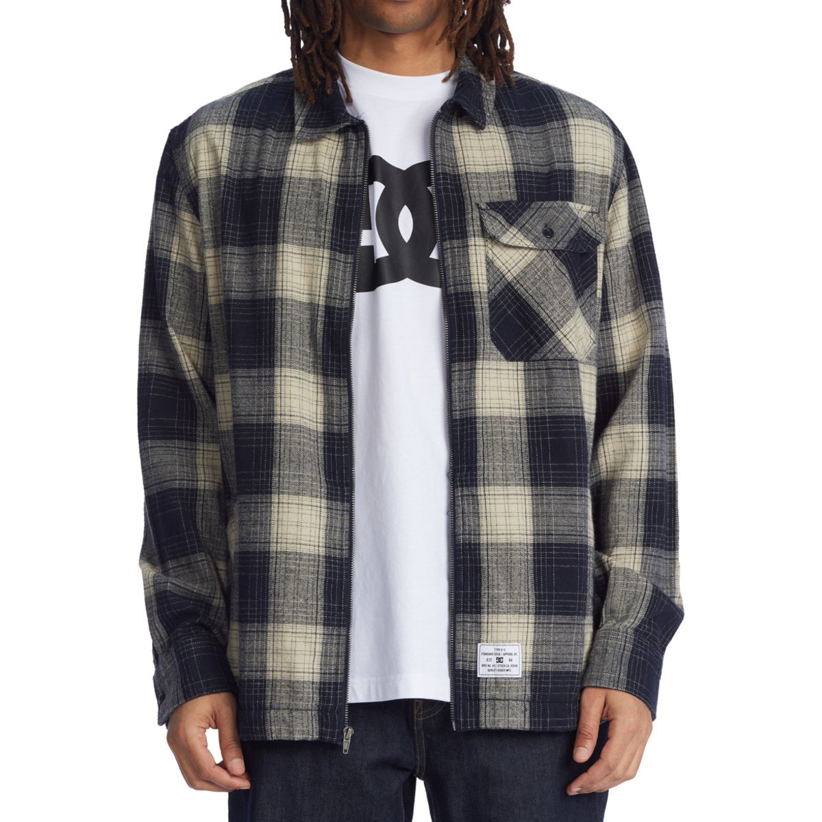 Chemise à manches longues en flanelle THE TRAPPER. bleu navy blazer/ pelican plaid, DC SHOES