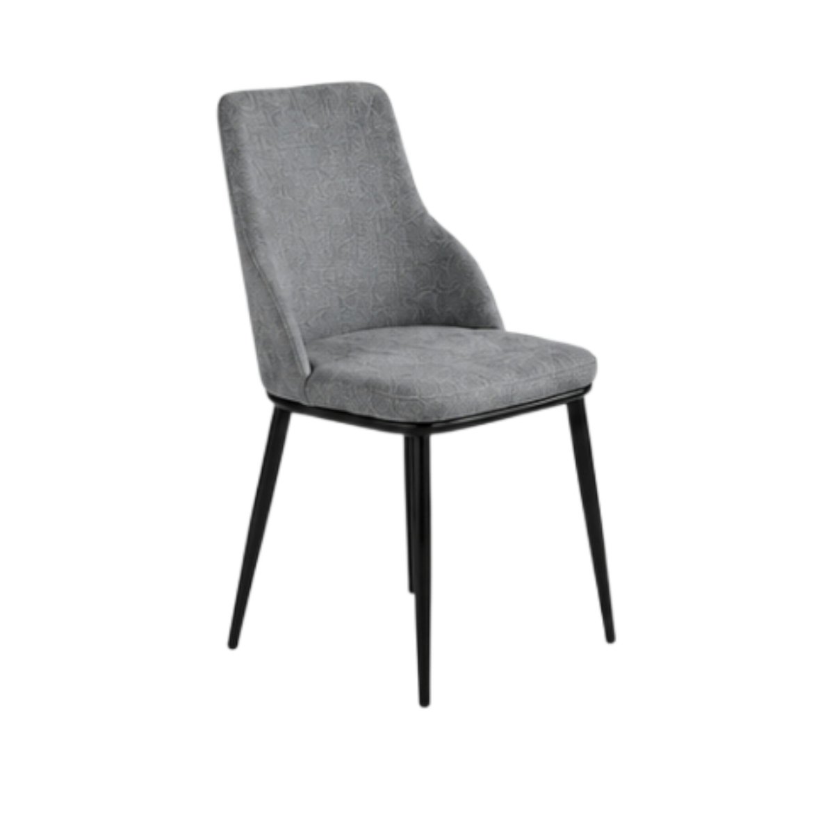 Chaise en tissu, pieds métal (lot de 2) AUREN gris, PIER IMPORT