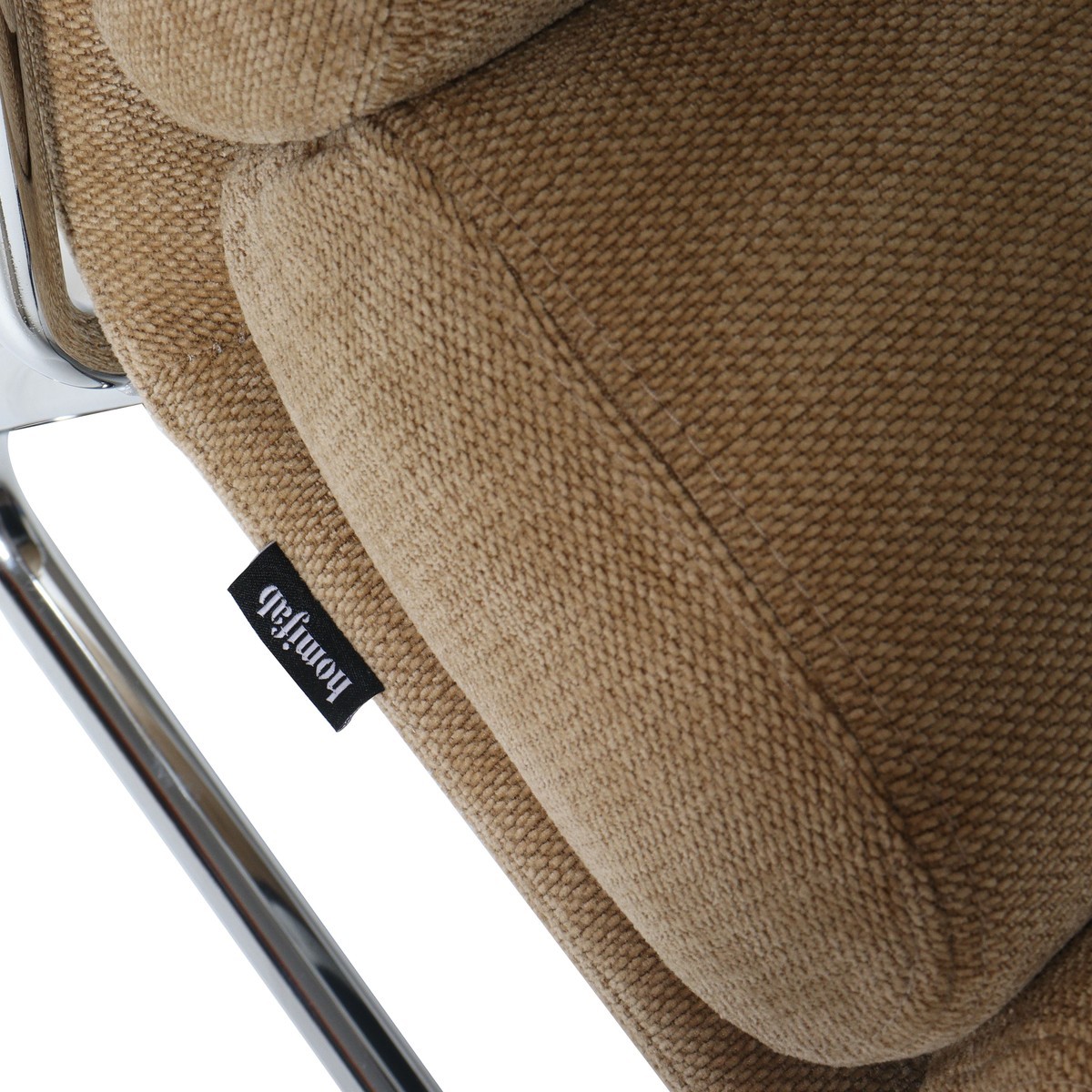 Fauteuil en tissu chenille - VANIA miel, HOMIFAB