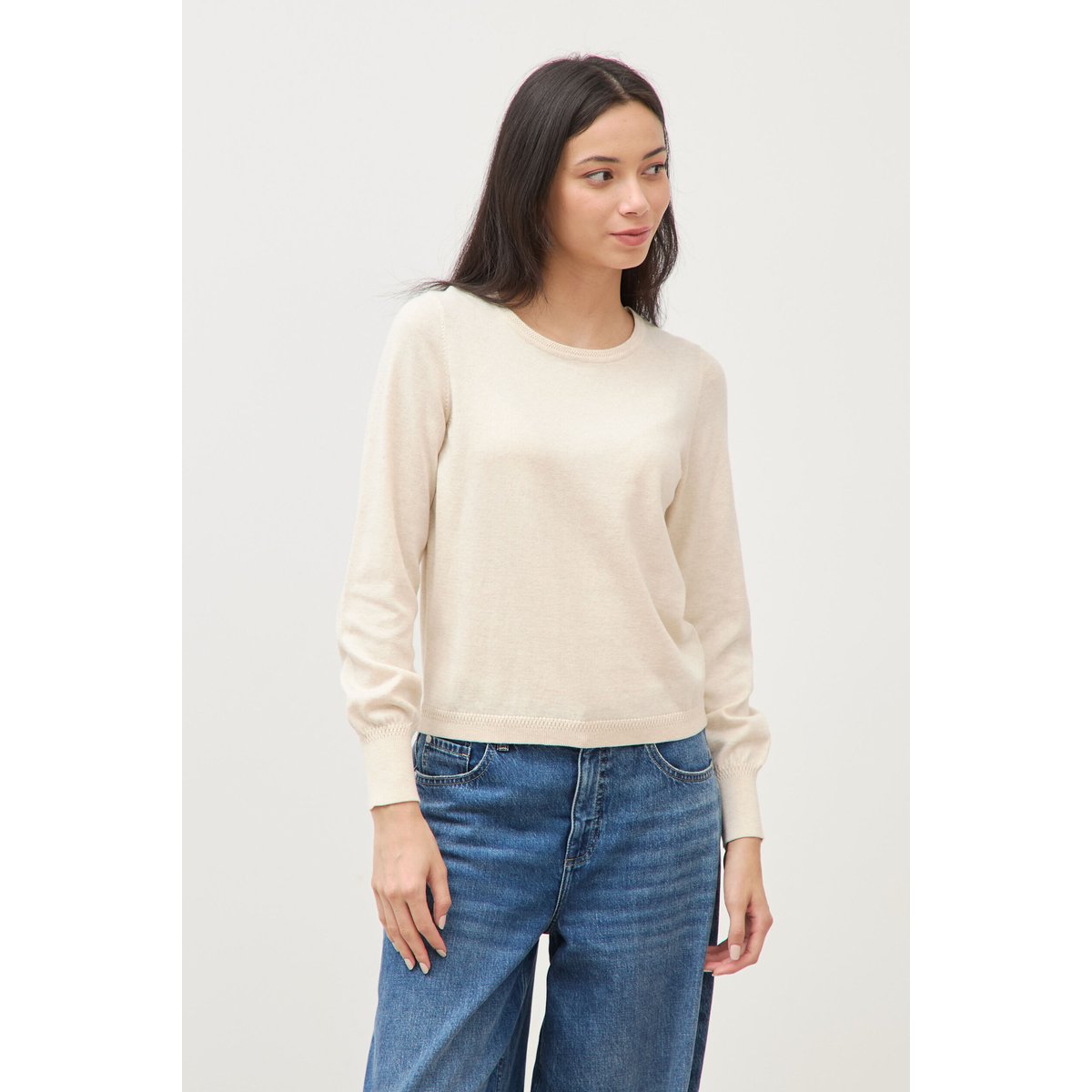 Pull manches longues creme, BONOBO