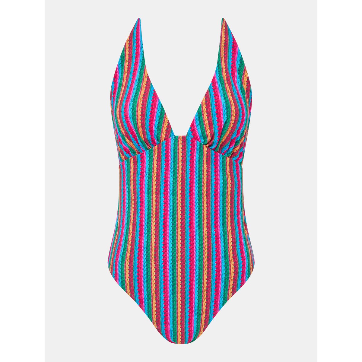 Maillot de bain 1 pièce sans armature plongeant EASY POP rainbow, CHANTELLE PULP