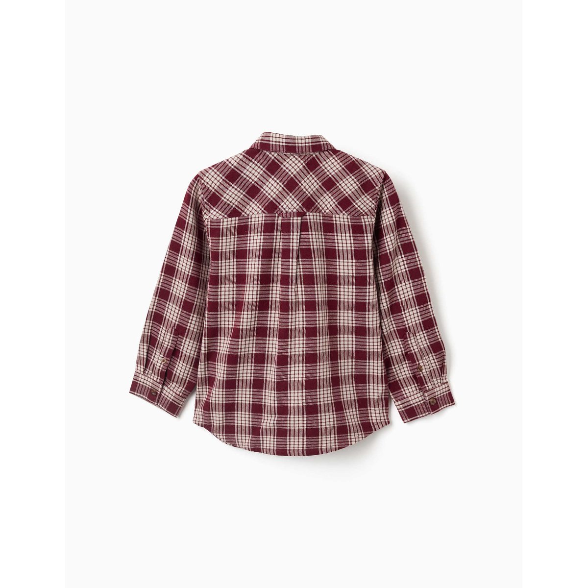 Chemise en coton à manches longues à carreaux You&Me rouge foncé, ZIPPY