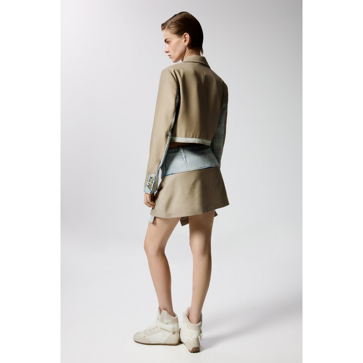 Veste crop bimatière gray, DESIGUAL