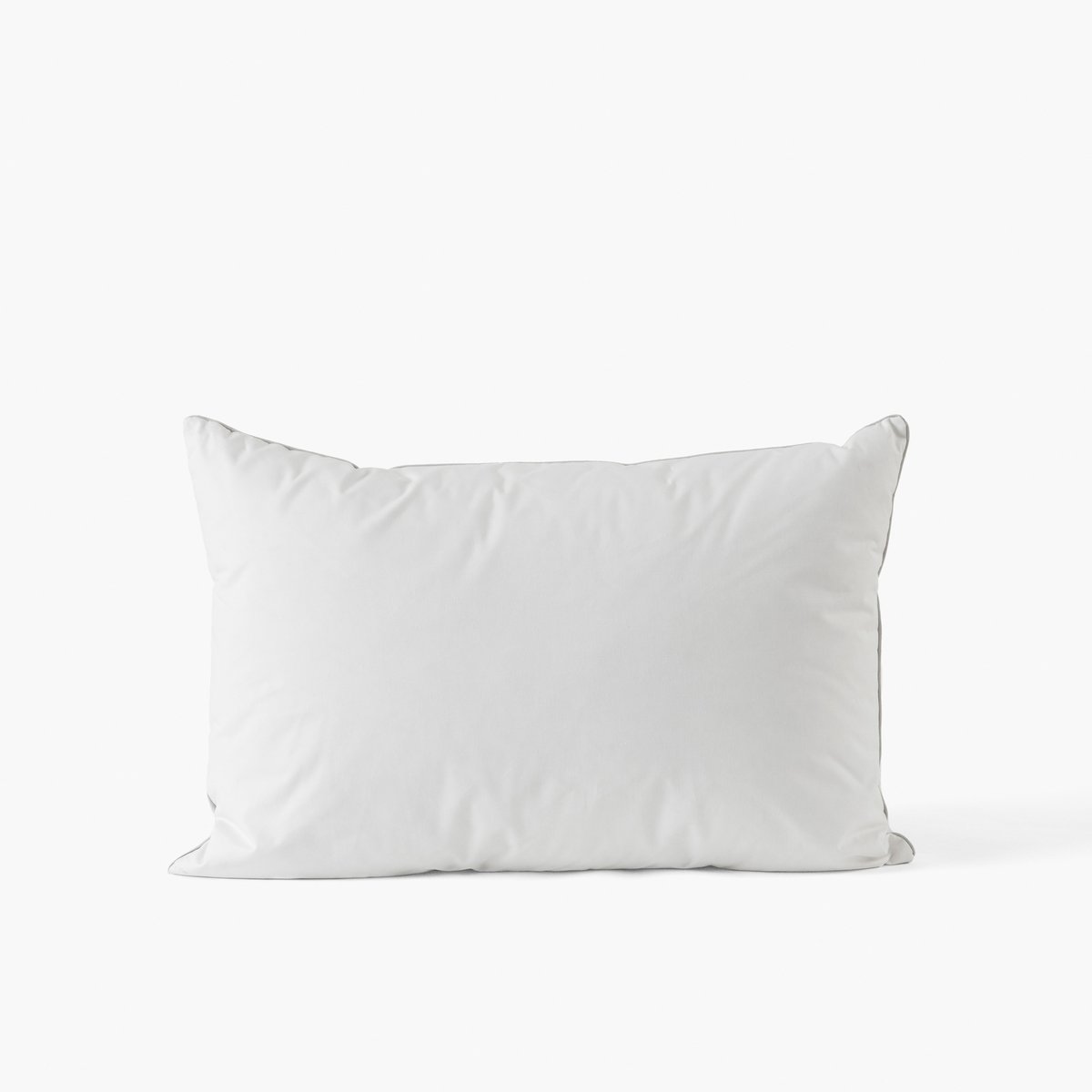 Oreiller rectangulaire moelleux duvet de canard NEIGE imprimé, CARRE BLANC