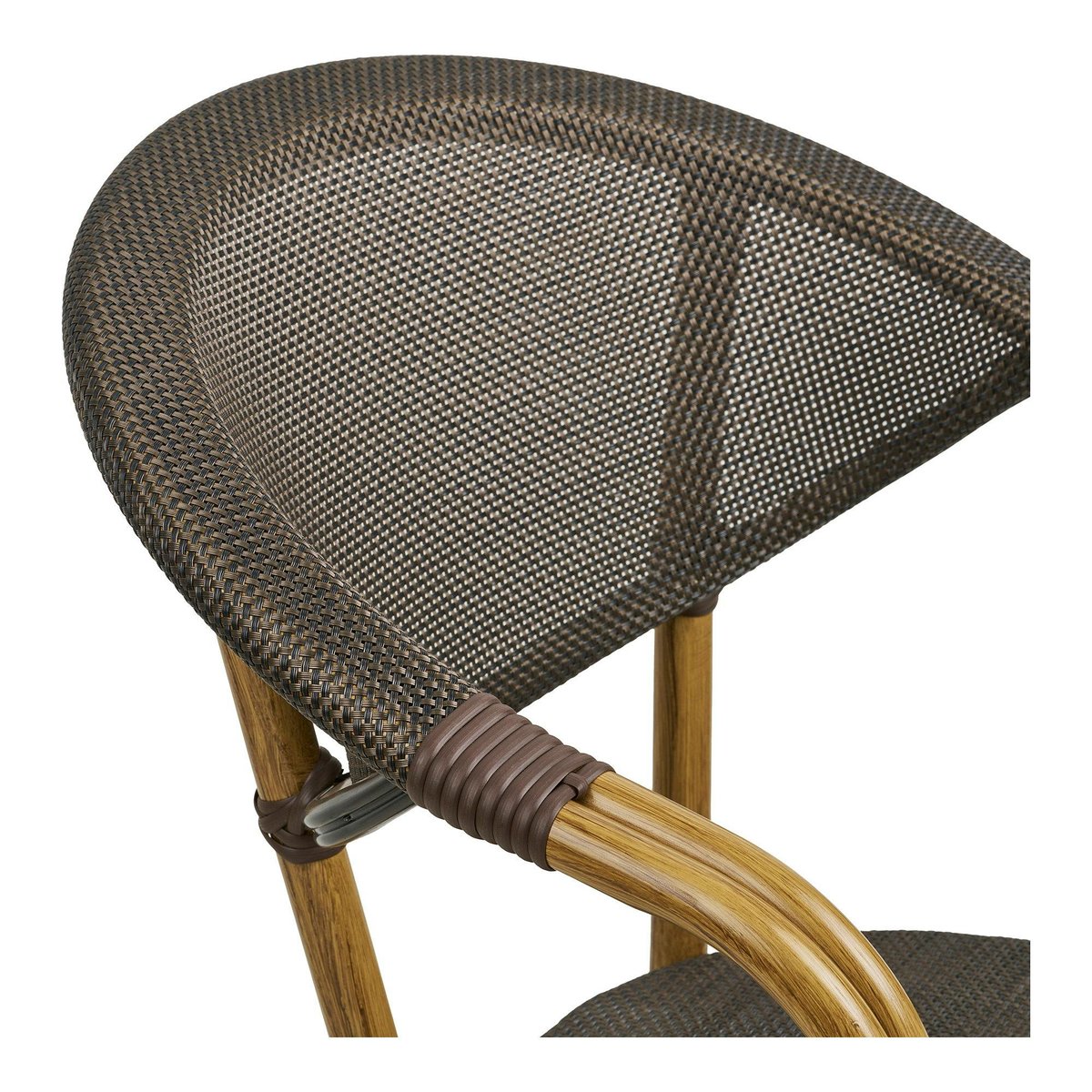 Chaise bistrot en textilène brun et bambou (lot de 2) marron, PIER IMPORT
