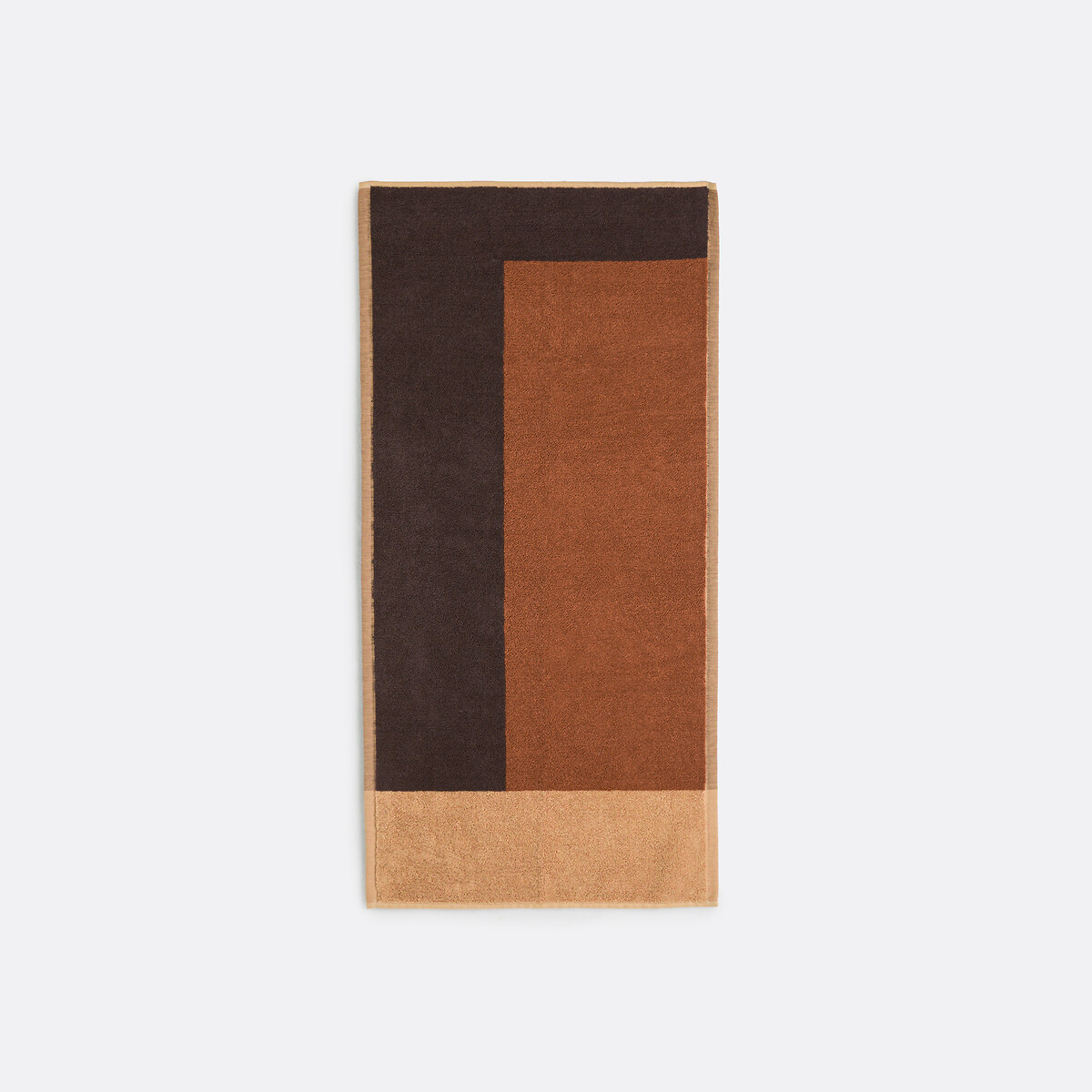 Handdoek in badstof, Palavas kastanje/caramel, LA REDOUTE INTERIEURS