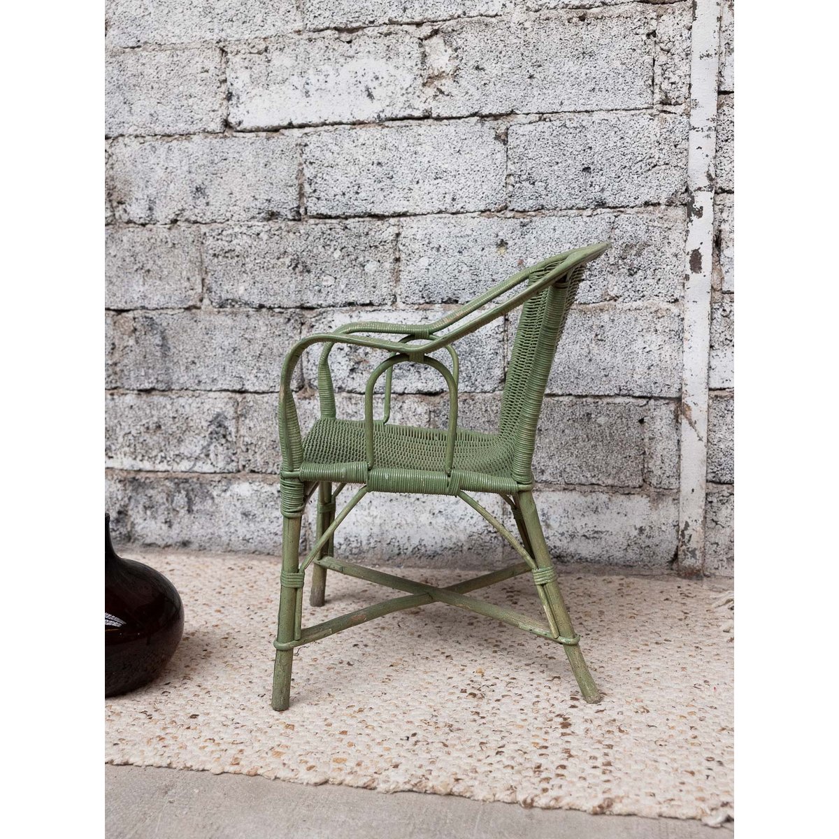 Fauteuil vert Ernest N°1504 - Bon état vert d'eau, DEBONGOUT