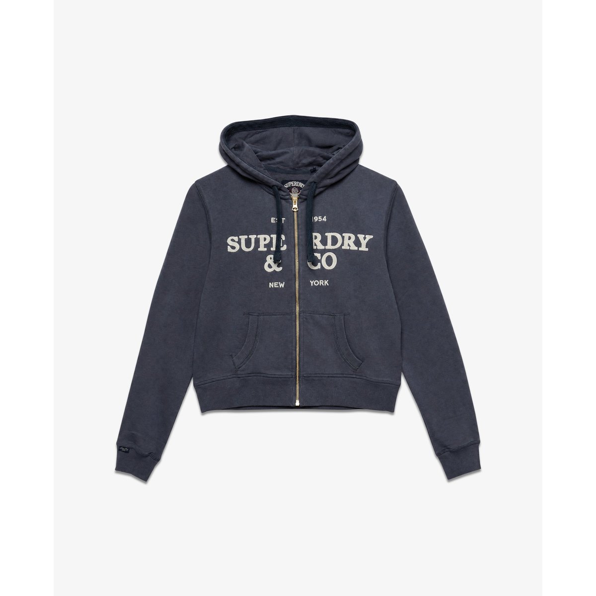 Sweat zippé à capuche Athletic Essentials coupe décontractée gris graphite, SUPERDRY